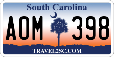 SC license plate AOM398