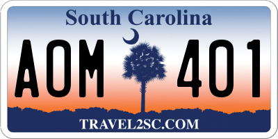 SC license plate AOM401