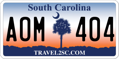 SC license plate AOM404