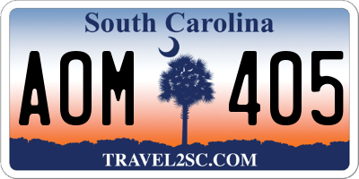 SC license plate AOM405