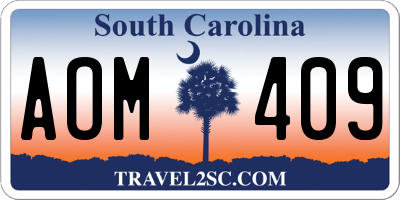 SC license plate AOM409