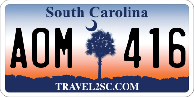 SC license plate AOM416