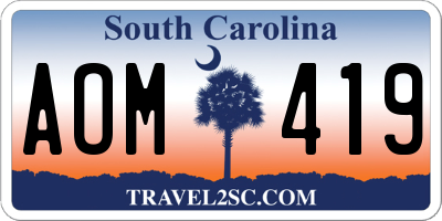 SC license plate AOM419