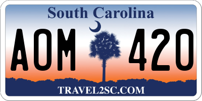 SC license plate AOM420