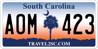 SC license plate AOM423