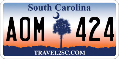 SC license plate AOM424