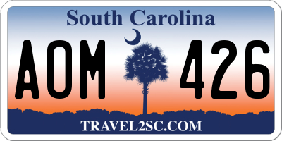SC license plate AOM426