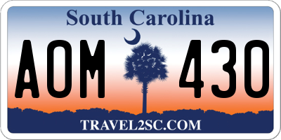 SC license plate AOM430