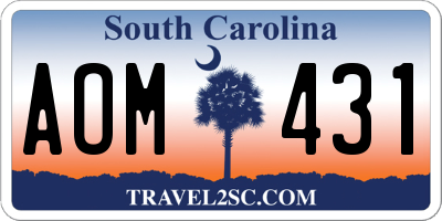 SC license plate AOM431