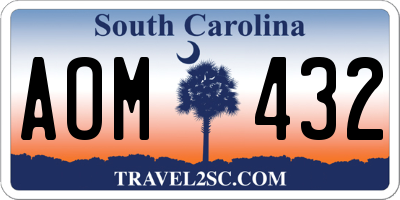 SC license plate AOM432