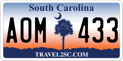 SC license plate AOM433