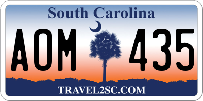 SC license plate AOM435