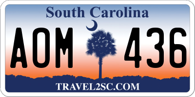 SC license plate AOM436