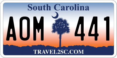SC license plate AOM441