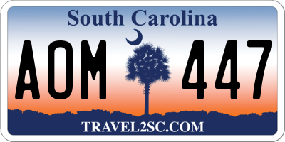 SC license plate AOM447