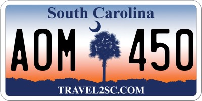 SC license plate AOM450