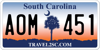 SC license plate AOM451