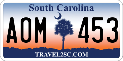 SC license plate AOM453