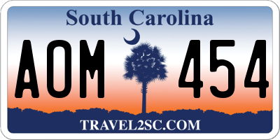 SC license plate AOM454