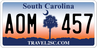 SC license plate AOM457