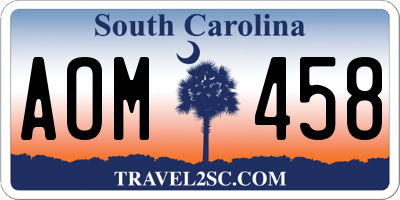 SC license plate AOM458
