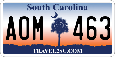 SC license plate AOM463