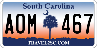 SC license plate AOM467