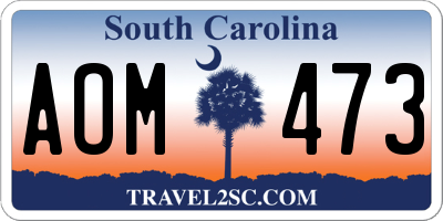 SC license plate AOM473