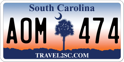 SC license plate AOM474