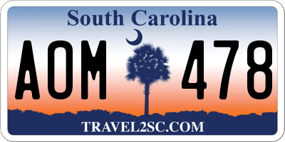 SC license plate AOM478
