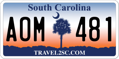 SC license plate AOM481