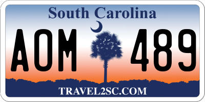 SC license plate AOM489