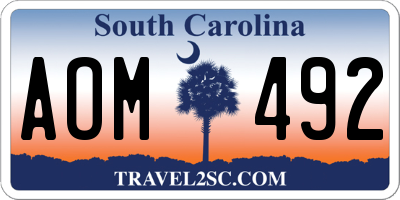 SC license plate AOM492