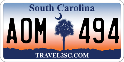 SC license plate AOM494