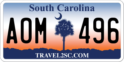 SC license plate AOM496