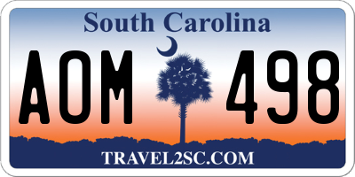 SC license plate AOM498