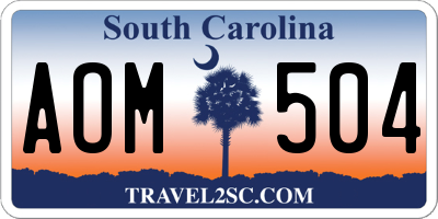 SC license plate AOM504