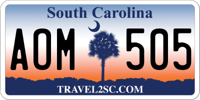 SC license plate AOM505