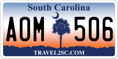 SC license plate AOM506