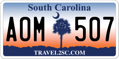 SC license plate AOM507