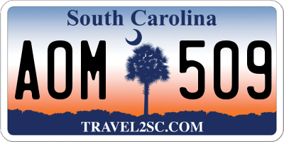 SC license plate AOM509