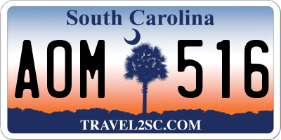SC license plate AOM516