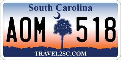 SC license plate AOM518
