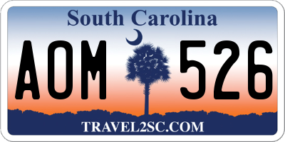 SC license plate AOM526