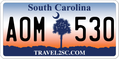 SC license plate AOM530