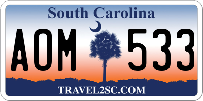 SC license plate AOM533