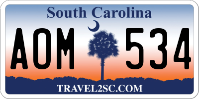 SC license plate AOM534