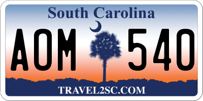 SC license plate AOM540