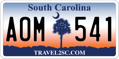 SC license plate AOM541