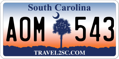 SC license plate AOM543